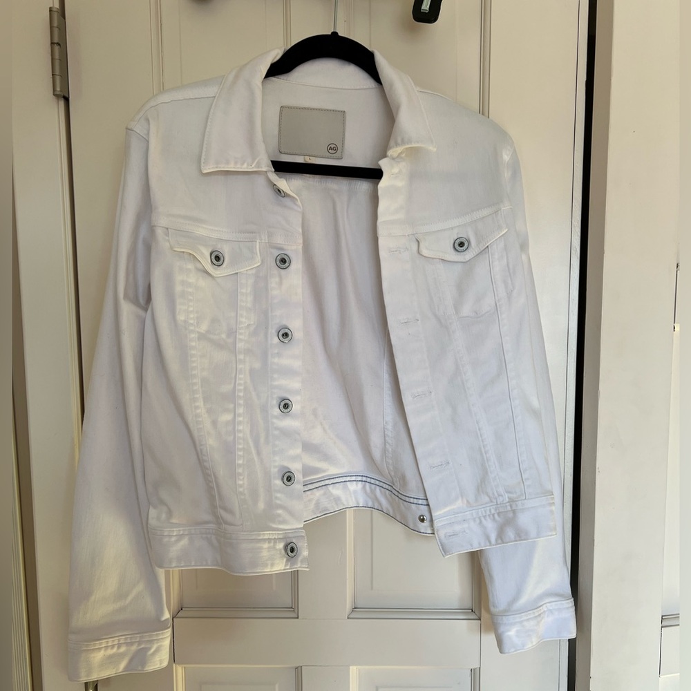 AG white denim jacket size large